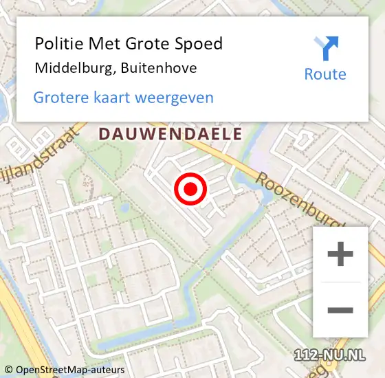 Locatie op kaart van de 112 melding: Politie Met Grote Spoed Naar Middelburg, Buitenhove op 19 maart 2024 21:31