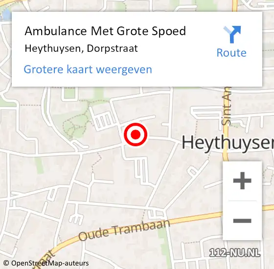 Locatie op kaart van de 112 melding: Ambulance Met Grote Spoed Naar Heythuysen, Dorpstraat op 19 maart 2024 22:28