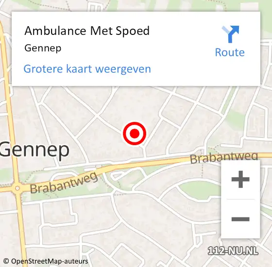 Locatie op kaart van de 112 melding: Ambulance Met Spoed Naar Gennep op 19 maart 2024 22:49