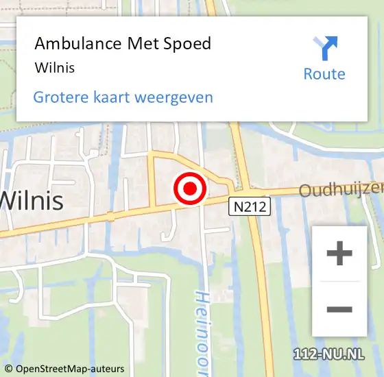 Locatie op kaart van de 112 melding: Ambulance Met Spoed Naar Wilnis op 19 maart 2024 22:51