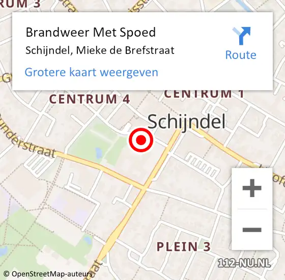 Locatie op kaart van de 112 melding: Brandweer Met Spoed Naar Schijndel, Mieke de Brefstraat op 20 maart 2024 00:00
