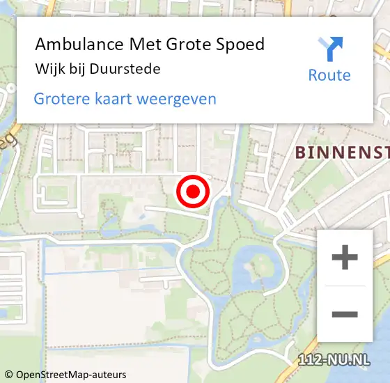 Locatie op kaart van de 112 melding: Ambulance Met Grote Spoed Naar Wijk bij Duurstede op 20 maart 2024 00:28