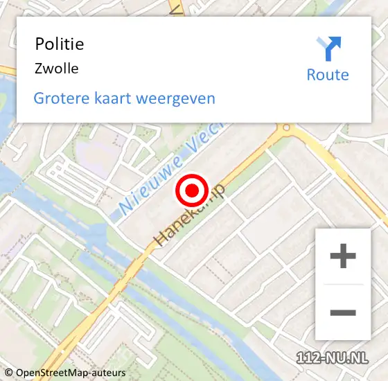 Locatie op kaart van de 112 melding: Politie Zwolle op 20 maart 2024 00:45