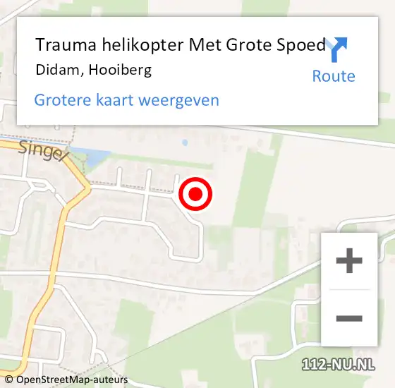 Locatie op kaart van de 112 melding: Trauma helikopter Met Grote Spoed Naar Didam, Hooiberg op 20 maart 2024 04:14