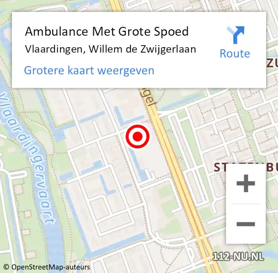 Locatie op kaart van de 112 melding: Ambulance Met Grote Spoed Naar Vlaardingen, Willem de Zwijgerlaan op 20 maart 2024 04:27