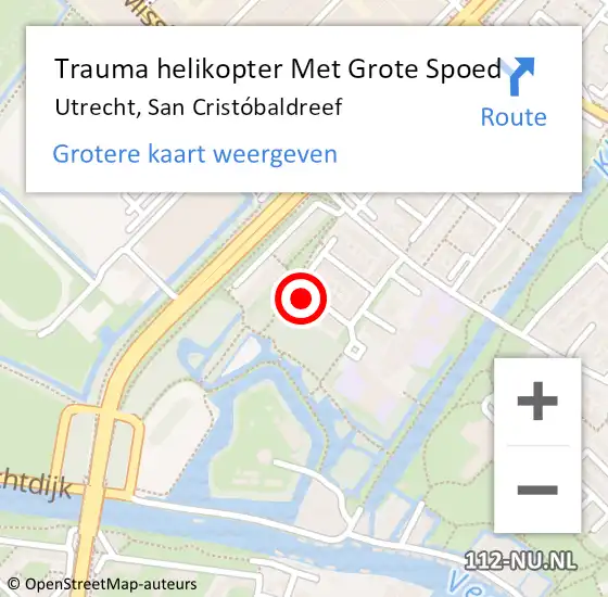 Locatie op kaart van de 112 melding: Trauma helikopter Met Grote Spoed Naar Utrecht, San Cristóbaldreef op 20 maart 2024 05:29