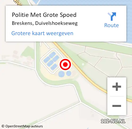 Locatie op kaart van de 112 melding: Politie Met Grote Spoed Naar Breskens, Duivelshoekseweg op 20 maart 2024 06:01