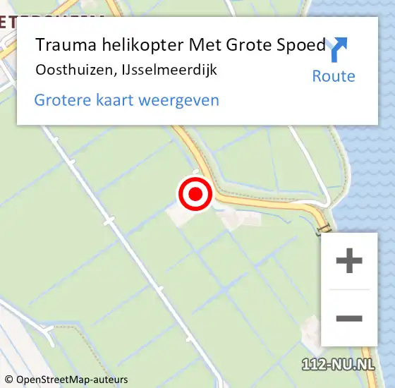 Locatie op kaart van de 112 melding: Trauma helikopter Met Grote Spoed Naar Oosthuizen, IJsselmeerdijk op 20 maart 2024 07:22