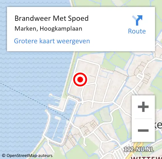 Locatie op kaart van de 112 melding: Brandweer Met Spoed Naar Marken, Hoogkamplaan op 20 maart 2024 07:34