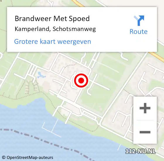 Locatie op kaart van de 112 melding: Brandweer Met Spoed Naar Kamperland, Schotsmanweg op 20 maart 2024 07:54