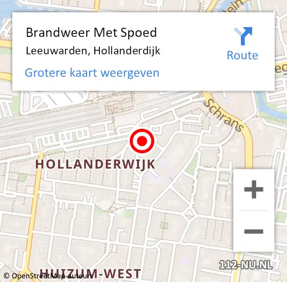 Locatie op kaart van de 112 melding: Brandweer Met Spoed Naar Leeuwarden, Hollanderdijk op 20 maart 2024 09:12