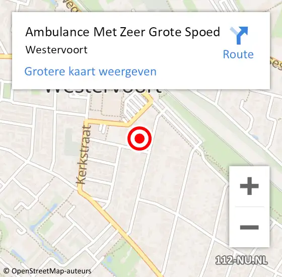 Locatie op kaart van de 112 melding: Ambulance Met Zeer Grote Spoed Naar Westervoort op 20 maart 2024 09:22
