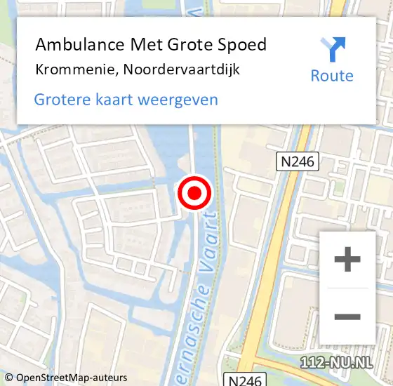 Locatie op kaart van de 112 melding: Ambulance Met Grote Spoed Naar Krommenie, Noordervaartdijk op 20 maart 2024 09:47