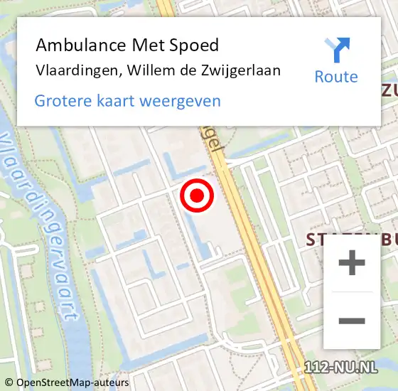 Locatie op kaart van de 112 melding: Ambulance Met Spoed Naar Vlaardingen, Willem de Zwijgerlaan op 20 maart 2024 10:35