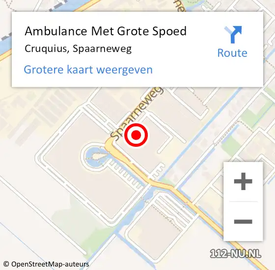 Locatie op kaart van de 112 melding: Ambulance Met Grote Spoed Naar Cruquius, Spaarneweg op 20 maart 2024 10:39