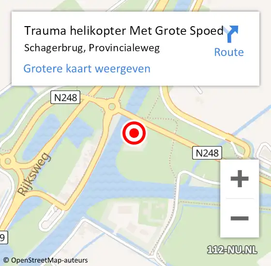 Locatie op kaart van de 112 melding: Trauma helikopter Met Grote Spoed Naar Schagerbrug, Provincialeweg op 20 maart 2024 11:12