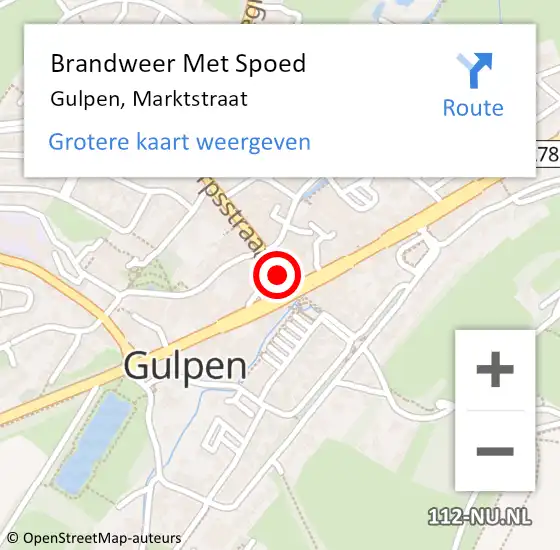 Locatie op kaart van de 112 melding: Brandweer Met Spoed Naar Gulpen, Marktstraat op 20 maart 2024 12:06