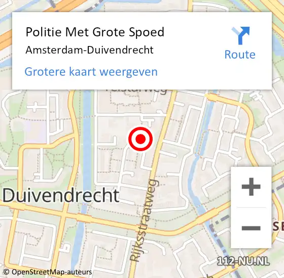 Locatie op kaart van de 112 melding: Politie Met Grote Spoed Naar Amsterdam-Duivendrecht op 20 maart 2024 12:35
