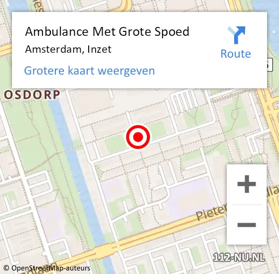Locatie op kaart van de 112 melding: Ambulance Met Grote Spoed Naar Amsterdam, Inzet op 20 maart 2024 12:45
