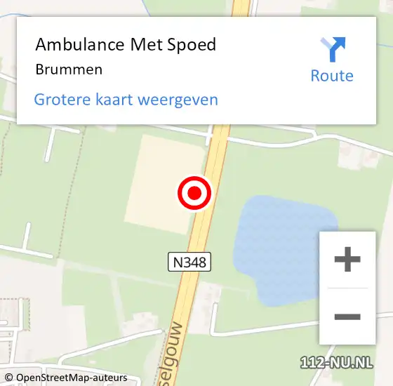 Locatie op kaart van de 112 melding: Ambulance Met Spoed Naar Brummen op 20 maart 2024 13:33