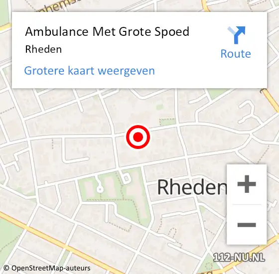 Locatie op kaart van de 112 melding: Ambulance Met Grote Spoed Naar Rheden op 20 maart 2024 13:37