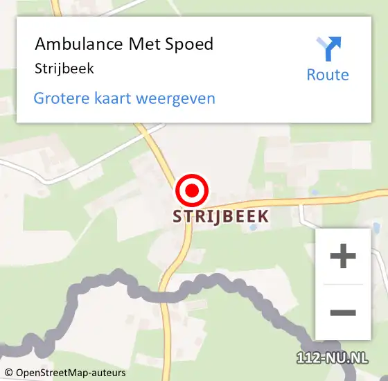Locatie op kaart van de 112 melding: Ambulance Met Spoed Naar Strijbeek op 20 maart 2024 13:52