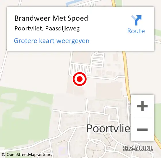 Locatie op kaart van de 112 melding: Brandweer Met Spoed Naar Poortvliet, Paasdijkweg op 20 maart 2024 14:07