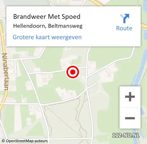 Locatie op kaart van de 112 melding: Brandweer Met Spoed Naar Hellendoorn, Beltmansweg op 20 maart 2024 14:32