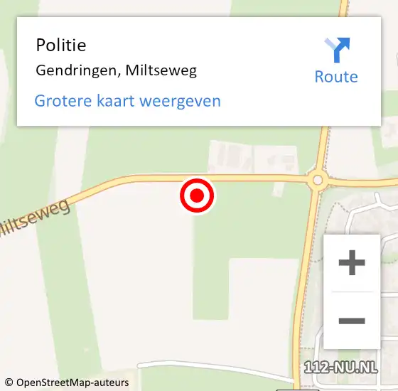 Locatie op kaart van de 112 melding: Politie Gendringen, Miltseweg op 20 maart 2024 14:55