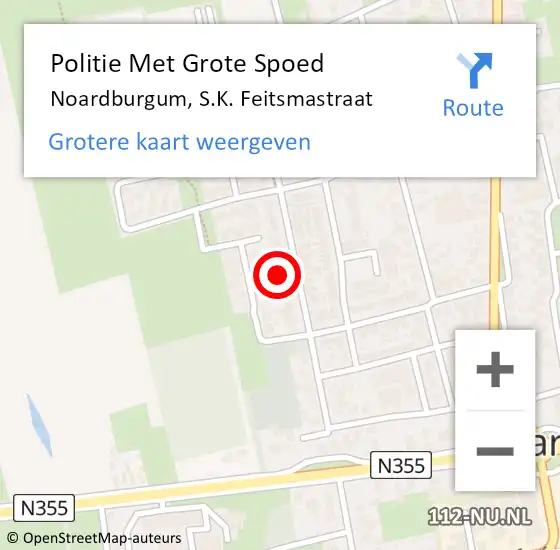 Locatie op kaart van de 112 melding: Politie Met Grote Spoed Naar Noardburgum, S.K. Feitsmastraat op 20 maart 2024 14:58