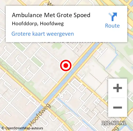 Locatie op kaart van de 112 melding: Ambulance Met Grote Spoed Naar Hoofddorp, Hoofdweg op 20 maart 2024 15:12