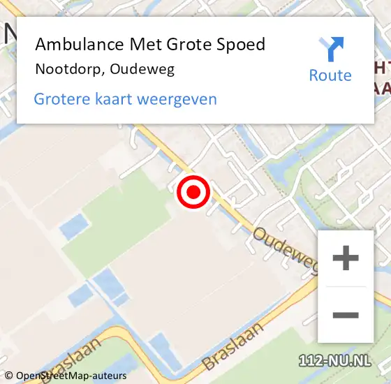 Locatie op kaart van de 112 melding: Ambulance Met Grote Spoed Naar Nootdorp, Oudeweg op 20 maart 2024 15:25