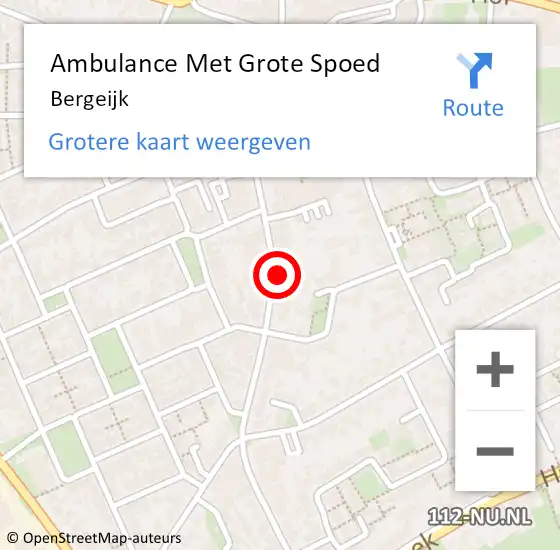 Locatie op kaart van de 112 melding: Ambulance Met Grote Spoed Naar Bergeijk op 20 maart 2024 15:27