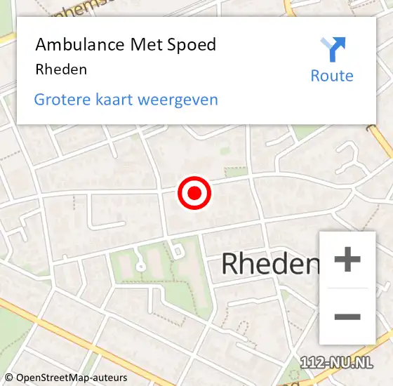 Locatie op kaart van de 112 melding: Ambulance Met Spoed Naar Rheden op 20 maart 2024 16:11