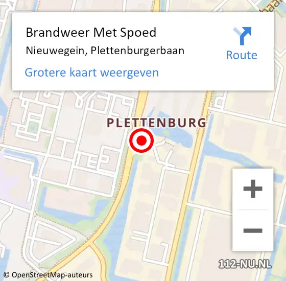 Locatie op kaart van de 112 melding: Brandweer Met Spoed Naar Nieuwegein, Plettenburgerbaan op 20 maart 2024 16:16