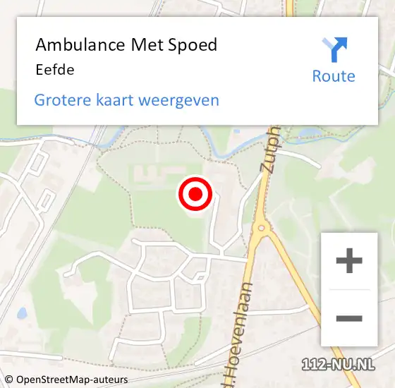 Locatie op kaart van de 112 melding: Ambulance Met Spoed Naar Eefde op 20 maart 2024 16:27