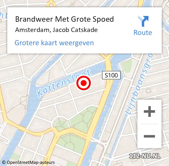 Locatie op kaart van de 112 melding: Brandweer Met Grote Spoed Naar Amsterdam, Jacob Catskade op 20 maart 2024 16:45