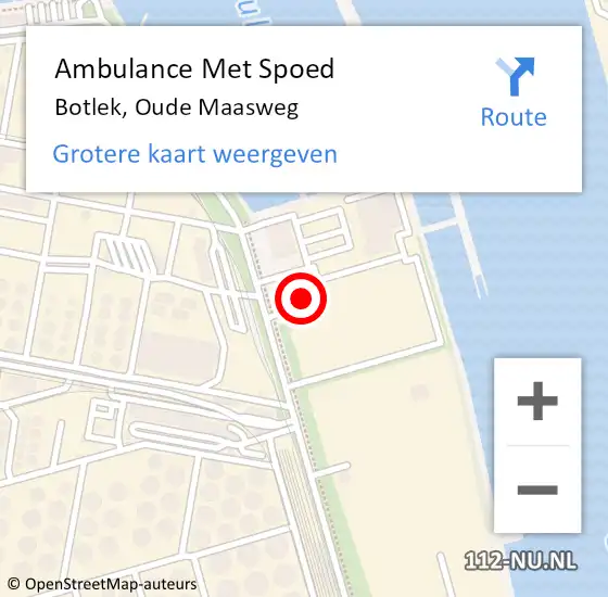 Locatie op kaart van de 112 melding: Ambulance Met Spoed Naar Botlek, Oude Maasweg op 20 maart 2024 17:02