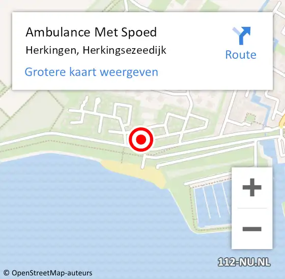 Locatie op kaart van de 112 melding: Ambulance Met Spoed Naar Herkingen, Herkingsezeedijk op 20 maart 2024 17:21