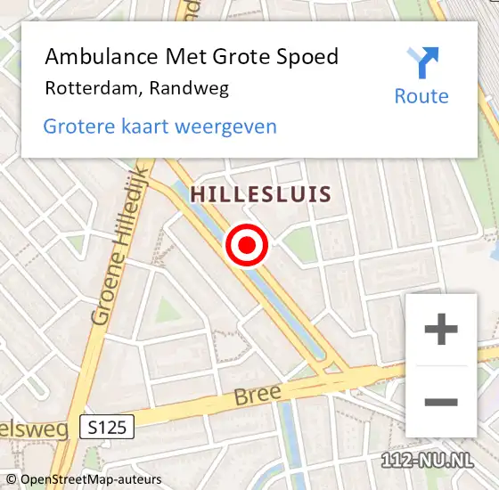 Locatie op kaart van de 112 melding: Ambulance Met Grote Spoed Naar Rotterdam, Randweg op 20 maart 2024 18:20