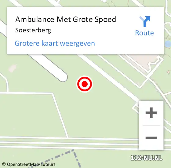 Locatie op kaart van de 112 melding: Ambulance Met Grote Spoed Naar Soesterberg op 20 maart 2024 19:37