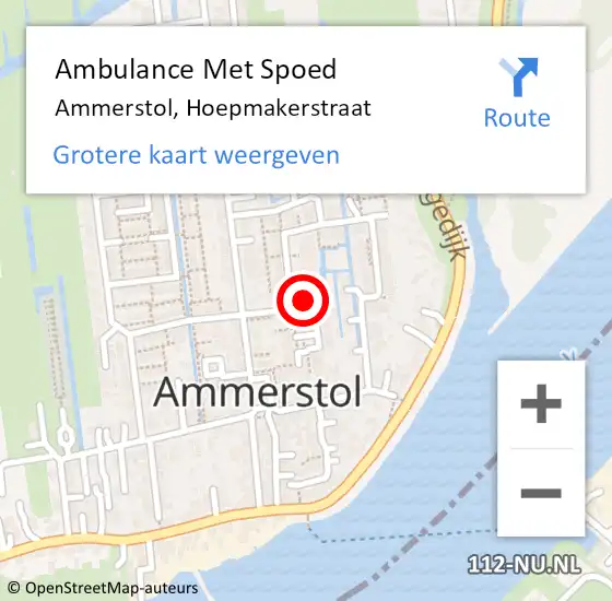 Locatie op kaart van de 112 melding: Ambulance Met Spoed Naar Ammerstol, Hoepmakerstraat op 20 maart 2024 19:57