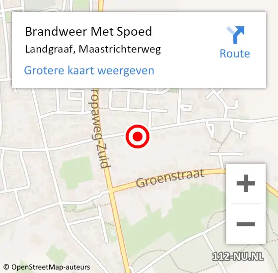 Locatie op kaart van de 112 melding: Brandweer Met Spoed Naar Landgraaf, Maastrichterweg op 20 maart 2024 21:06