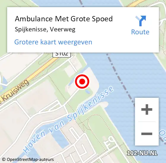Locatie op kaart van de 112 melding: Ambulance Met Grote Spoed Naar Spijkenisse, Veerweg op 20 maart 2024 22:12