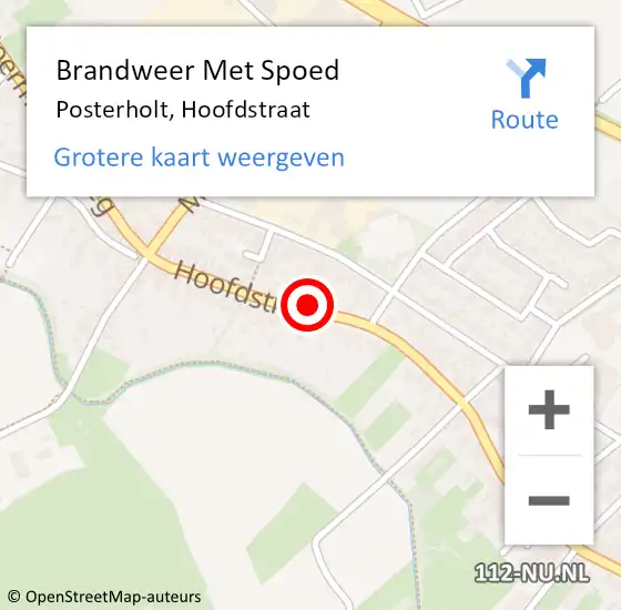 Locatie op kaart van de 112 melding: Brandweer Met Spoed Naar Posterholt, Hoofdstraat op 20 maart 2024 22:25