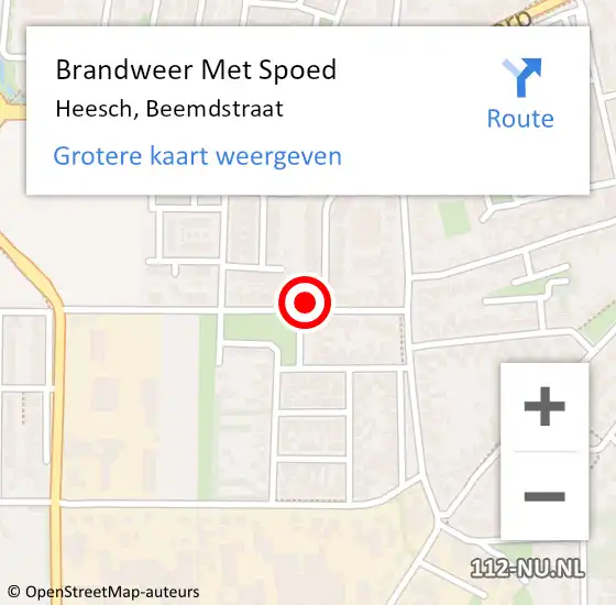 Locatie op kaart van de 112 melding: Brandweer Met Spoed Naar Heesch, Beemdstraat op 20 maart 2024 22:43