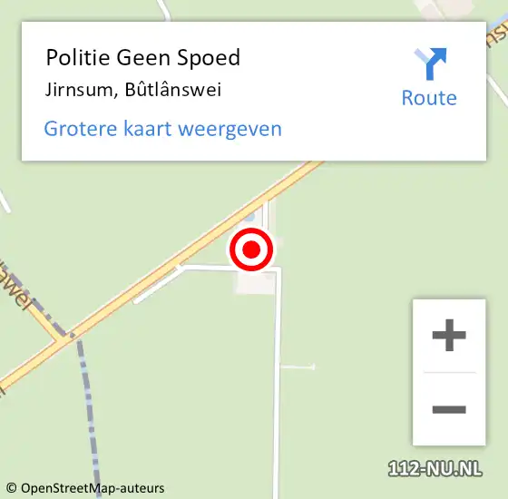 Locatie op kaart van de 112 melding: Politie Geen Spoed Naar Jirnsum, Bûtlânswei op 20 maart 2024 23:30