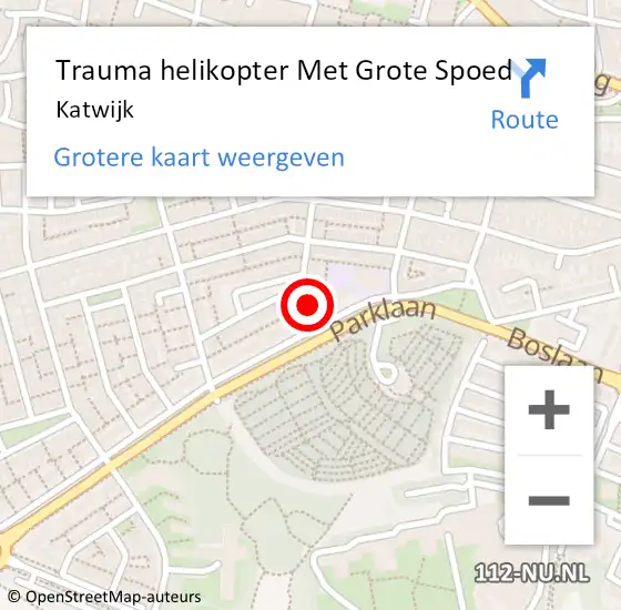 Locatie op kaart van de 112 melding: Trauma helikopter Met Grote Spoed Naar Katwijk op 21 maart 2024 02:18
