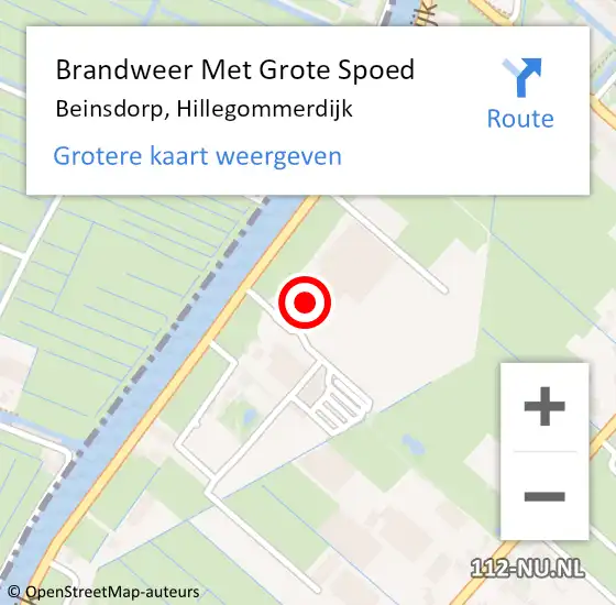 Locatie op kaart van de 112 melding: Brandweer Met Grote Spoed Naar Beinsdorp, Hillegommerdijk op 21 maart 2024 05:31