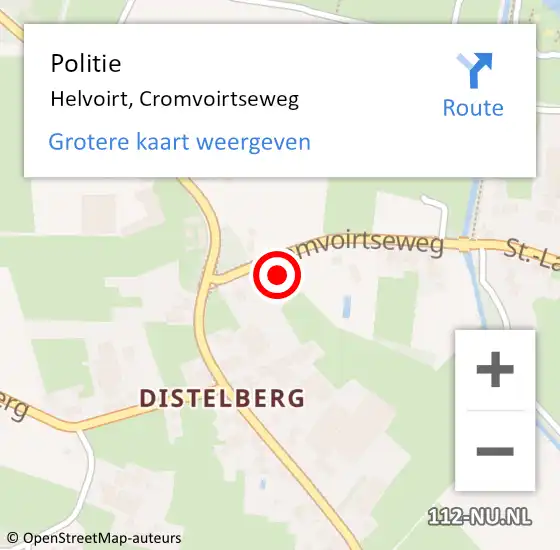 Locatie op kaart van de 112 melding: Politie Helvoirt, Cromvoirtseweg op 21 maart 2024 07:07